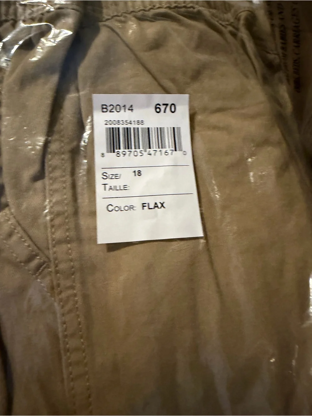 The Children's Place Boys 18 Flax Khaki Uniform Mid Rise Pull on Cargo Pants D2
